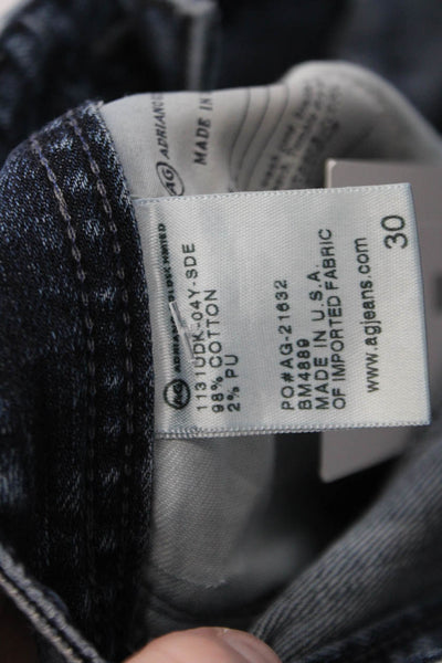 AG Women's Five Pocket Button Straight Leg Medium Wash Denim Pants Size 30