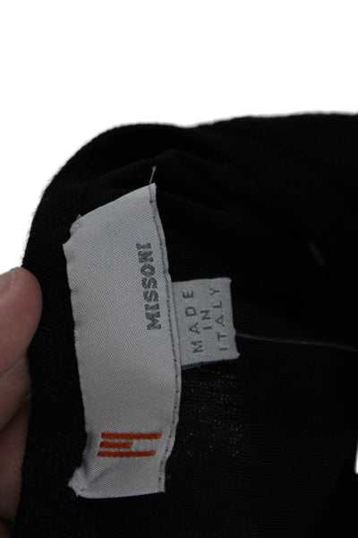 Missoni Womens Wool Pleated Knit Elastic Waist Mini Skirt Black Size EUR 44