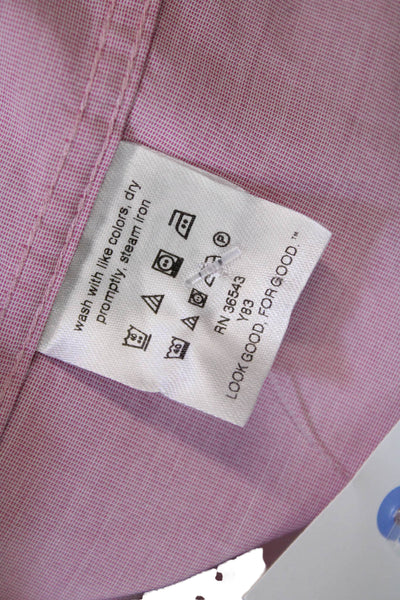 Kenneth Cole Reaction Button Down Slim Fit Dress Shirt Pink Size 34/35 15.5