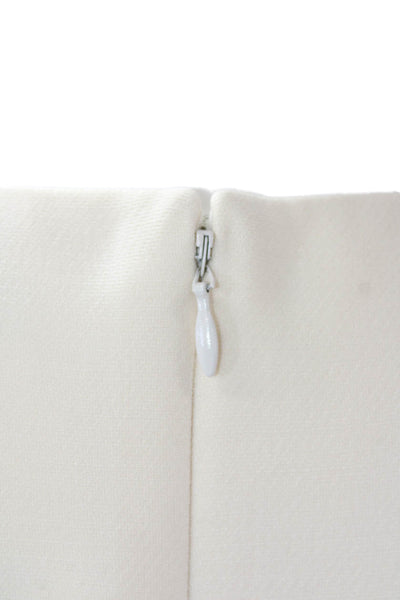 Christian Dior Womens Back Zip Short Sleeve Crew Neck A Line Dress White Size 6