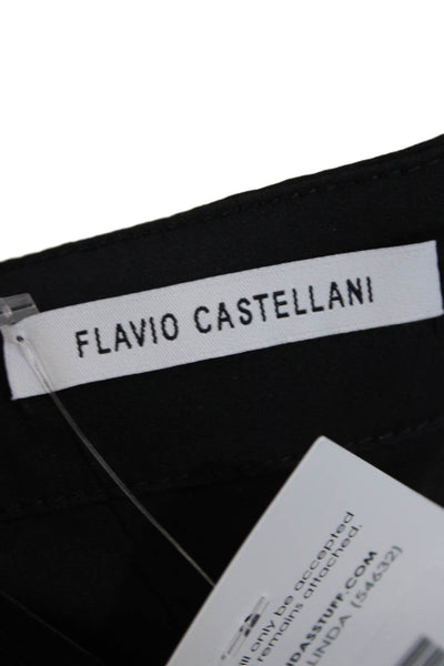 Flavio Castellani Womens Cotton Floral Print Lace Trim Mini Dress Black Size 42
