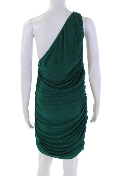 Lioness Womens Ruched One Shoulder Body Con Dress Green Size Extra Large