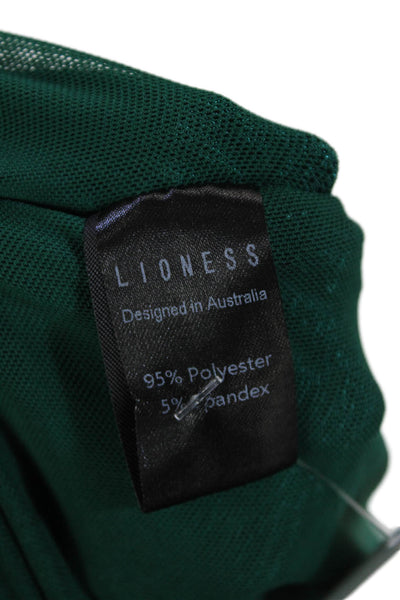 Lioness Womens Ruched One Shoulder Body Con Dress Green Size Extra Large