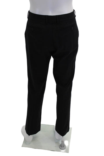 Paul Smith Mens Cotton Zip Button Plaid Dress Pants Black Size EUR 34