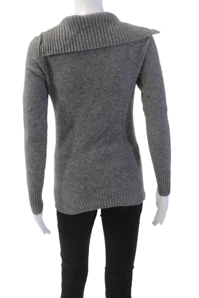 J Crew Womens Cowl Neck Long Sleeve Zip Detail Sweater Top Gray Size Small
