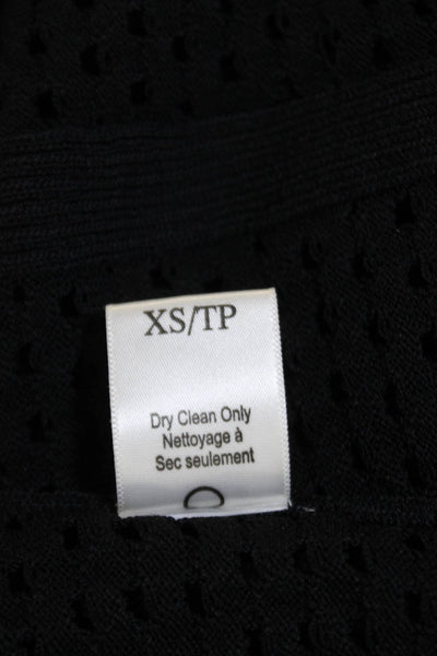 A.L.C. Womens Textured Pull On Elastic Waist Knee Length Skirt Black Size XS