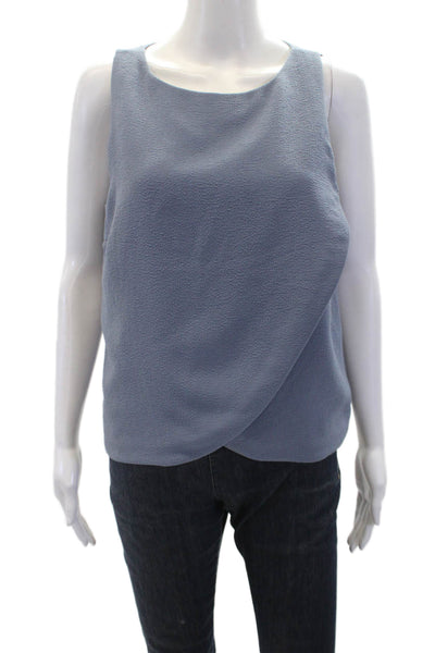 Theory Womens Sleeveless Round Neck Pullover Tank Top Blouse Blue Size M