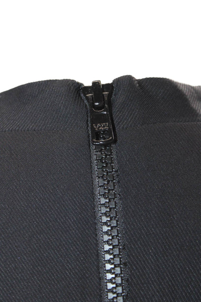 Helmut Lang Womens V-Neck Zip Back Cap Sleeve Shift Dress Solid Black Size 0