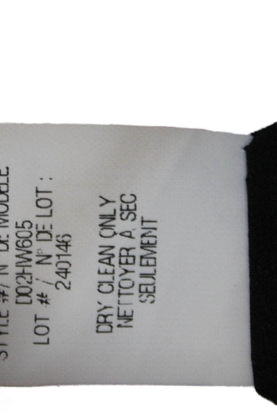 Helmut Lang Womens V-Neck Zip Back Cap Sleeve Shift Dress Solid Black Size 0