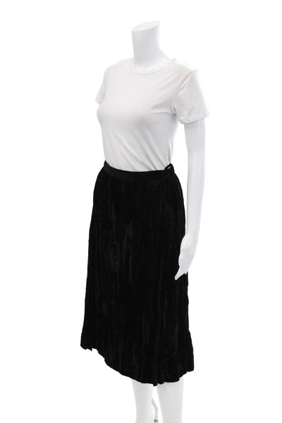 Saint Laurent Womens Velvet Hook And Eye Unlined A-Line Skirt Black Size EUR 40