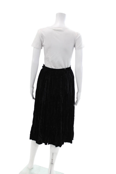 Saint Laurent Womens Velvet Hook And Eye Unlined A-Line Skirt Black Size EUR 40