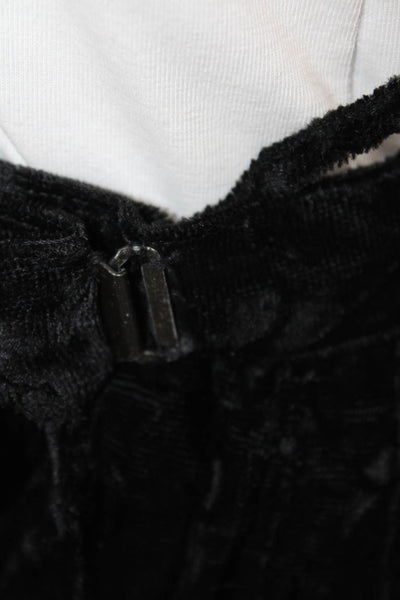 Saint Laurent Womens Velvet Hook And Eye Unlined A-Line Skirt Black Size EUR 40