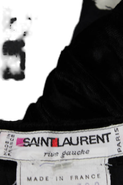 Saint Laurent Womens Velvet Hook And Eye Unlined A-Line Skirt Black Size EUR 40