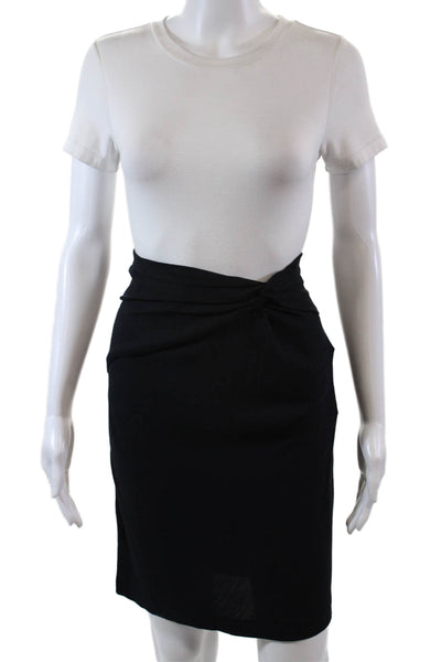 Ba&Sh Womens Drape Detail Side Zip Sonny Pencil Skirt Midnight Blue Size 2