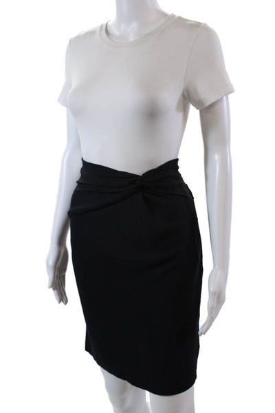 Ba&Sh Womens Drape Detail Side Zip Sonny Pencil Skirt Midnight Blue Size 2