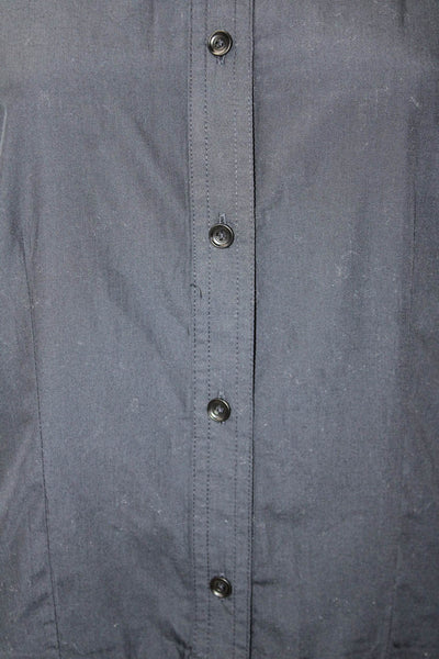 Current Air Womens Collar Pleated Button Front Sleeveless Shift Dress Navy Size