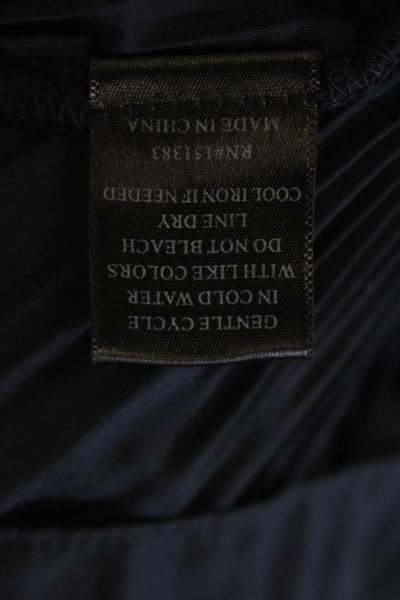 Current Air Womens Collar Pleated Button Front Sleeveless Shift Dress Navy Size