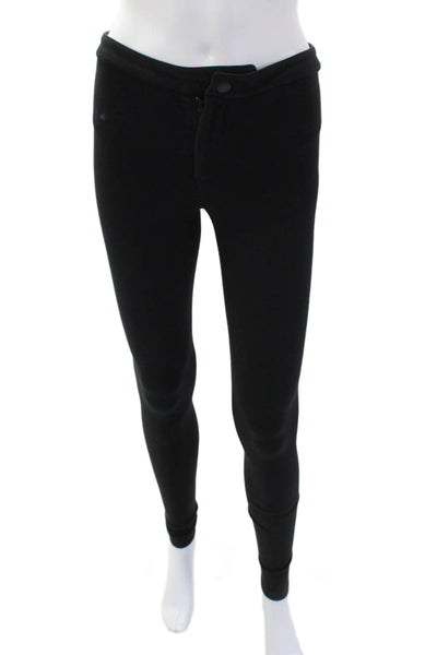 Vince Womens Mid Rise Super Skinny Ankle Knit Pants Solid Black Size 0