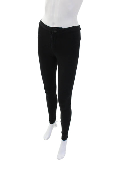 Vince Womens Mid Rise Super Skinny Ankle Knit Pants Solid Black Size 0
