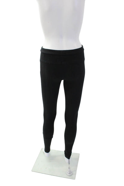 Vince Womens Mid Rise Super Skinny Ankle Knit Pants Solid Black Size 0