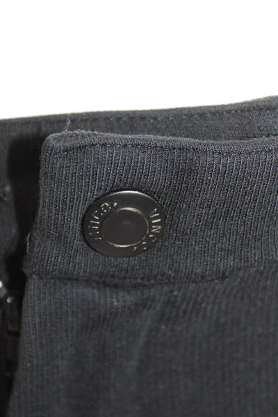 Vince Womens Mid Rise Super Skinny Ankle Knit Pants Solid Black Size 0