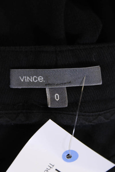 Vince Womens Mid Rise Super Skinny Ankle Knit Pants Solid Black Size 0