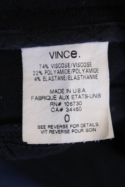 Vince Womens Mid Rise Super Skinny Ankle Knit Pants Solid Black Size 0
