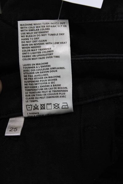 L'Agence Womens High Rise Zinc Destruct Margot Skinny Leg Jeans Black Size 25