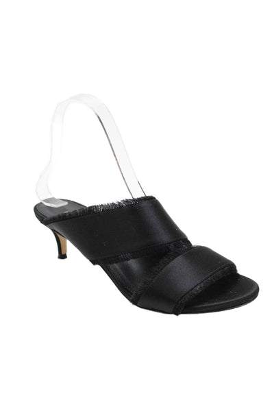 Marion Parke Womens Open Toe Double Strap Slide On Sandals Mules Black Size 36 6