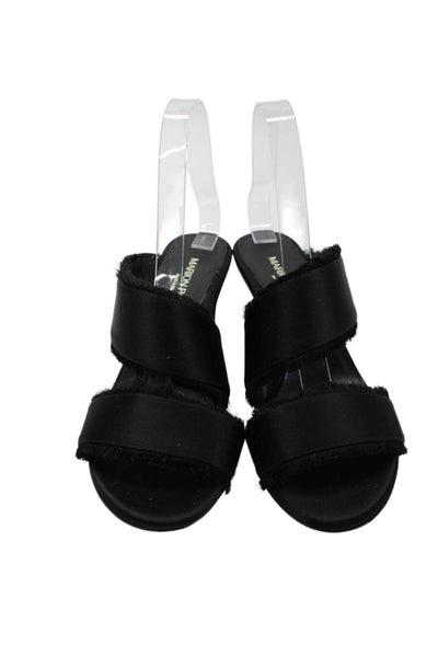 Marion Parke Womens Open Toe Double Strap Slide On Sandals Mules Black Size 36 6