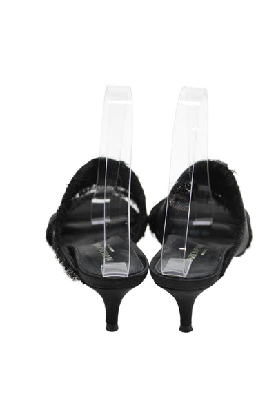 Marion Parke Womens Open Toe Double Strap Slide On Sandals Mules Black Size 36 6