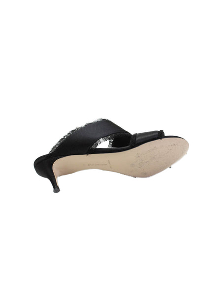Marion Parke Womens Open Toe Double Strap Slide On Sandals Mules Black Size 36 6