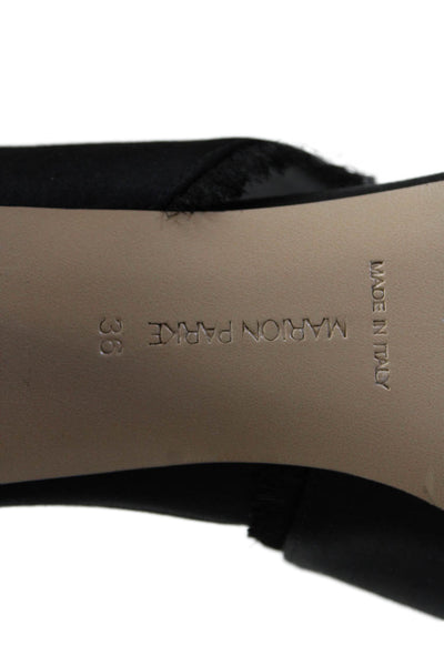 Marion Parke Womens Open Toe Double Strap Slide On Sandals Mules Black Size 36 6