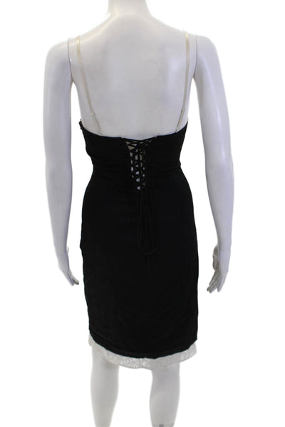 BCBG Max Azria Womens Strapless Sweetheart Neck Mini Dress Black Size 0