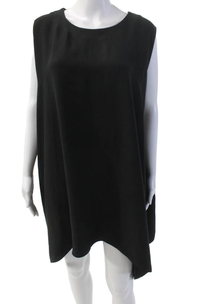 IRO Womens Sleeveless Round Neck Pullover Trapeze Mini Dress Black Size 38