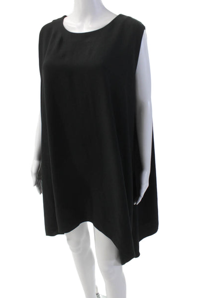 IRO Womens Sleeveless Round Neck Pullover Trapeze Mini Dress Black Size 38