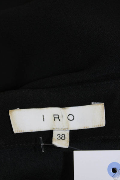 IRO Womens Sleeveless Round Neck Pullover Trapeze Mini Dress Black Size 38