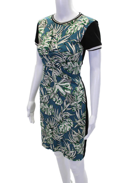 Zara Woman Womens Hawaiian Printed Short Sleeve Knee Length Dress Black Size XS