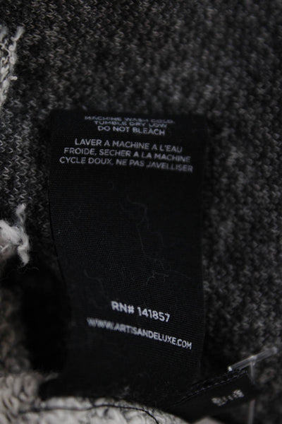 Artisan De Luxe Womens Long Sleeve Scoop Neck Distressed Sweater Gray Size Small