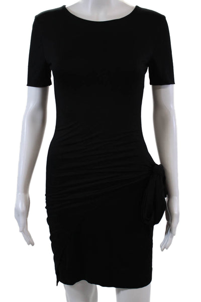 Cushnie Et Ochs Womens Layered Tie Detail Short Sleeve Mini Dress Black Size S