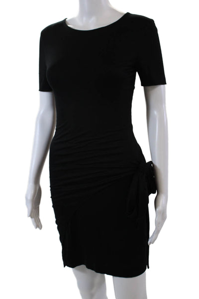Cushnie Et Ochs Womens Layered Tie Detail Short Sleeve Mini Dress Black Size S