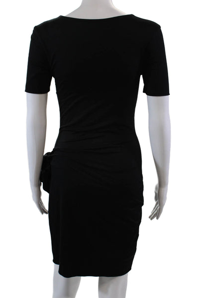 Cushnie Et Ochs Womens Layered Tie Detail Short Sleeve Mini Dress Black Size S