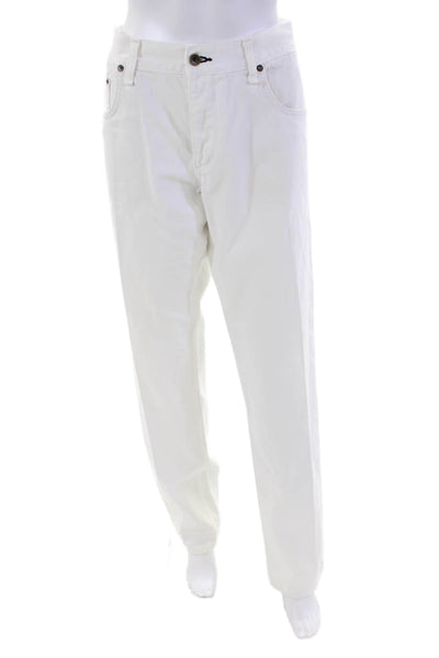 Rag & Bone Jean Womens Cotton Buttoned Low Rise Slim Fit Jeans White Size 36
