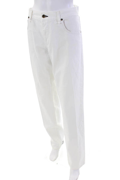 Rag & Bone Jean Womens Cotton Buttoned Low Rise Slim Fit Jeans White Size 36