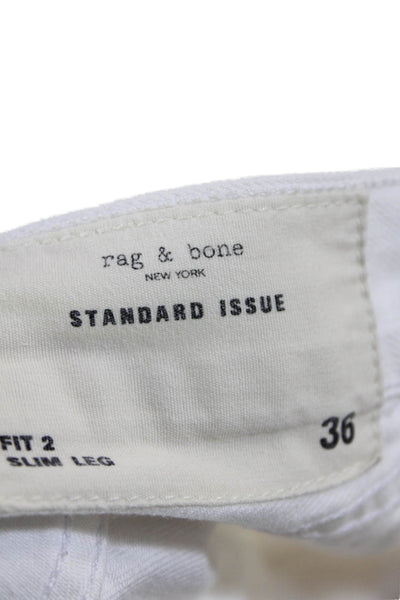 Rag & Bone Jean Womens Cotton Buttoned Low Rise Slim Fit Jeans White Size 36