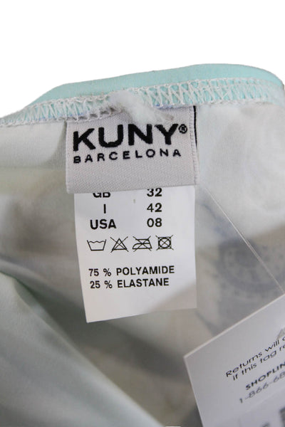 Kuny Barcelona Womens Printed Mini Skirt Blue Combo Size 8