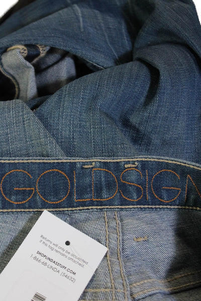 Goldsign Womens Cotton Low Rise Button Fly Medium Wash Jeans Blue Size 27