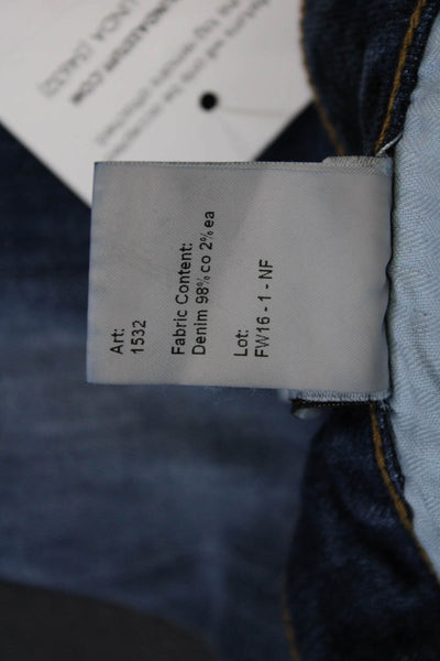 R13 Womens Mid Rise Boy Skinny Leg Jeans Seattle Vintage Blue Cotton Size 25
