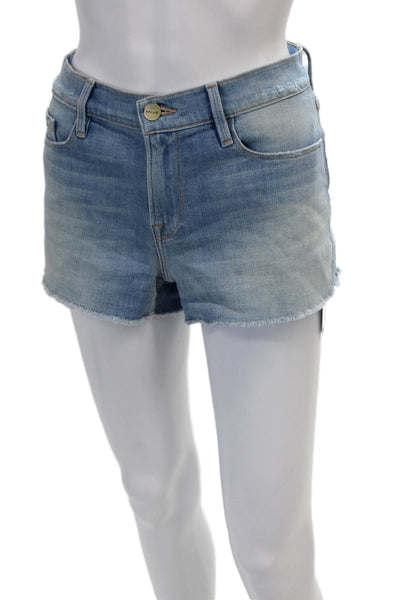 Frame Denim Womens Mid Rise Cut Off Saldano Shorts Blue Cotton Size 27