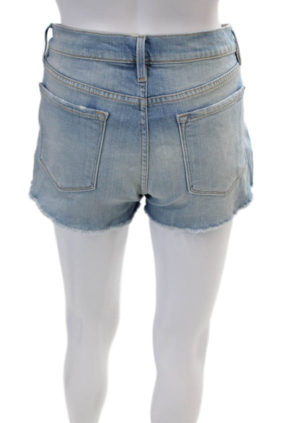 Frame Denim Womens Mid Rise Cut Off Saldano Shorts Blue Cotton Size 27